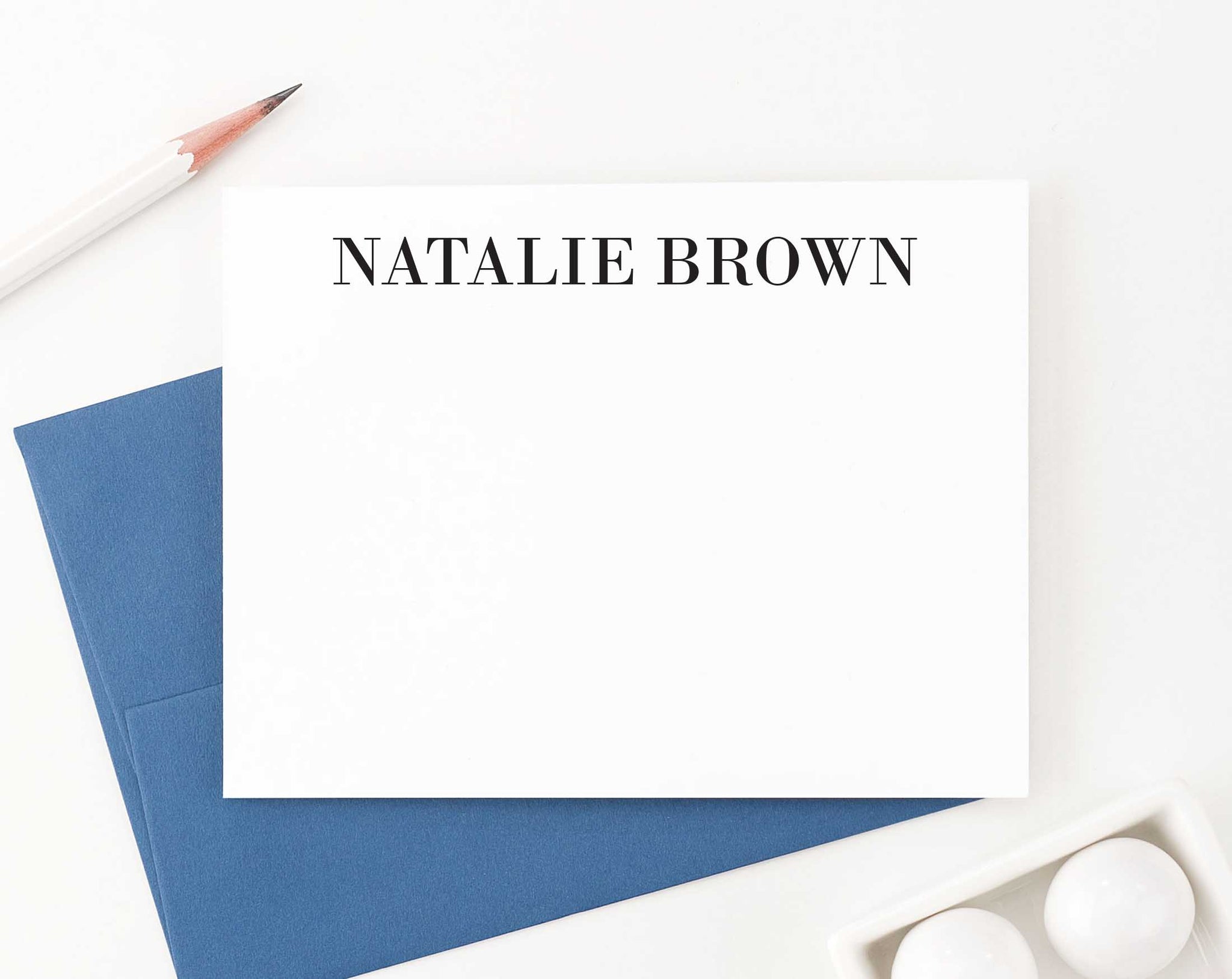 Classic Block Font Personalized Stationery Cards